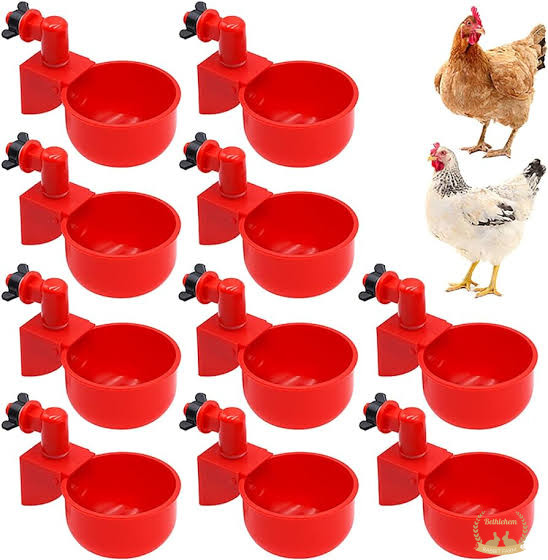 Automatic Chicken Water Cups for Poultry LANARP Float Style Gravity Chicken Watering System, Water Feeder Kit, 5 Gallon with Mounting Hole Opener