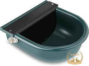 4L Water Trough Drinking Bowl, Automatic Float Valve Water Bowl Cattle Drinking Water Trough Plastic Large Live Stock Waterer Trough Livestock Drinking Bowl for Horse Cattle Sheep